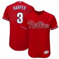 Phillies #3 Bryce Harper Scarlet Flexbase Jersey