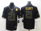 Nike Cowboys 21 Ezekiel Elliott Black Gold Est 1960 Patch Vapor Limited Jersey