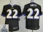 2013 Super Bowl XLVII NEW Baltimore Ravens 22 Jimmy Smith Black Jersey(Elite)