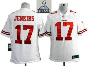 2013 Super Bowl XLVII NEW San Francisco 49ers #17 jenkins White Game NEW jerseys
