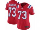 Women Nike New England Patriots #73 John Hannah Vapor Untouchable Limited Red Alternate NFL Jersey