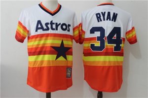 Astros #34 Nolan Ryan Orange Cooperstown Collection Jersey