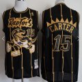 Raptors #15 Vince Cater Black with gold numbers and name jerseys
