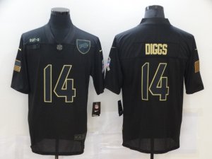 Nike Bills #14 Stefon Diggs Black 2020 Salute To Service Limited Jersey