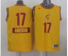 nba cleveland cavaliers #17 anderson yellow[2014 Christmas]