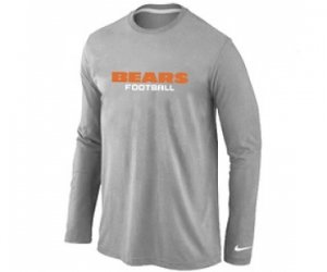 Nike Chicago Bears Authentic font Long Sleeve T-Shirt Grey