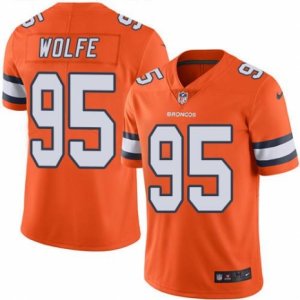 Nike Denver Broncos #95 Derek Wolfe Orange Men\'s Stitched NFL Limited Rush Jersey
