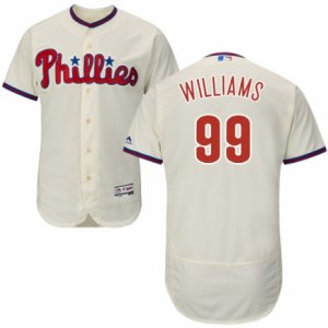 Men\'s Majestic Philadelphia Phillies #99 Mitch Williams Cream Flexbase Authentic Collection MLB Jersey