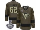 Mens Reebok Pittsburgh Penguins #62 Carl Hagelin Premier Green Salute to Service 2017 Stanley Cup Final NHL Jersey