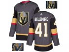 Men Adidas Vegas Golden Knights #41 Pierre-Edouard Bellemare Authentic Gray Fashion Gold NHL Jersey