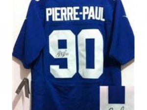 Nike NFL New York Giants #90 Jason Pierre-Paul Blue Jerseys(Signed Elite)