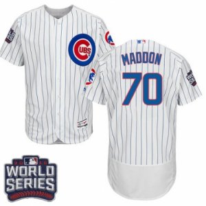 Men\'s Majestic Chicago Cubs #70 Joe Maddon White 2016 World Series Bound Flexbase Authentic Collection MLB Jersey