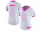 Women Nike Dallas Cowboys #8 Troy Aikman Limited White Pink Rush Fashion NFL Jersey