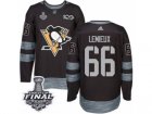 Mens Adidas Pittsburgh Penguins #66 Mario Lemieux Premier Black 1917-2017 100th Anniversary 2017 Stanley Cup Final NHL Jersey