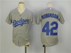 Dodgers #42 Jackie Robinson Gray Youth Cool Base Jersey