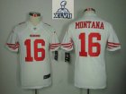 2013 Super Bowl XLVII Youth NEW NFL San Francisco 49ers #16 joe Montana White Jerseys(Youth Limited)