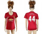 Womens Manchester United #44 Pereira Red Home Soccer Club Jersey