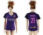 Womens Barcelona #21 Adriano Away Soccer Club Jersey