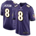 Nike Ravens #8 Lamar Jackson Purple 2018 NFL Draft Pick Elite Jersey