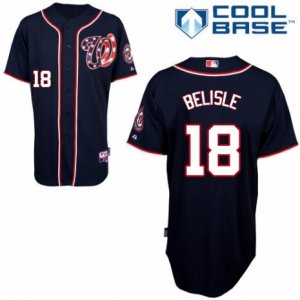 Mens Majestic Washington Nationals #18 Matt Belisle Replica Navy Blue Alternate 2 Cool Base MLB Jersey