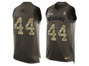 Mens Nike Seattle Seahawks #44 Delano Hill Limited Green Salute to Service Tank Top NFL Jersey