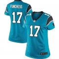 Women Nike Carolina Panthers #17 Devin Funchess Black Team Color Stitched blue Jersey