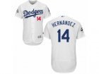 Los Angeles Dodgers #14 Enrique Hernandez Authentic White Home 2017 World Series Bound Flex Base MLB Jersey