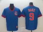 Cubs #9 Javier Baez Blue Throwback Jersey
