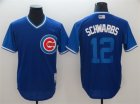 Cubs #12 Kyle Schwarber Schwarbs Majestic Royal 2018 Players Weekend Jersey