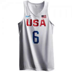 Men\'s Nike Team USA #6 DeAndre Jordan Authentic White 2016 Olympic Basketball Jersey