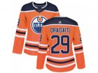 Women Adidas Edmonton Oilers #29 Leon Draisaitl Orange Home Authentic Stitched NHL Jersey