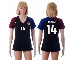 Womens USA #14 Acosta Away Soccer Country Jersey