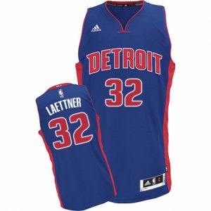 Mens Adidas Detroit Pistons #32 Christian Laettner Swingman Royal Blue Road NBA Jersey