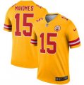 Nike Chiefs #15 Patrick Mahomes Gold Inverted Legend Jersey