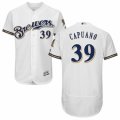 Men's Majestic Milwaukee Brewers #39 Chris Capuano White Royal Flexbase Authentic Collection MLB Jersey