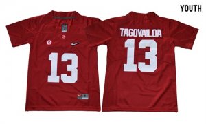 Youth Alabama Crimson Tide #13 Tua Tagovailoa Red 2018 Diamond Edition jersey