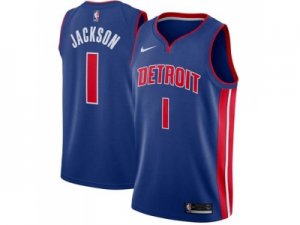 Men Nike Detroit Pistons #1 Reggie Jackson Blue Stitched NBA Swingman Jersey