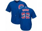 Mens Majestic Chicago Cubs #52 Justin Grimm Authentic Royal Blue Team Logo Fashion Cool Base MLB Jersey