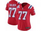 Women Nike New England Patriots #77 Nate Solder Vapor Untouchable Limited Red Alternate NFL Jersey