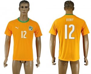 Cote d\'lvoire #12 Bony Home Soccer Country Jersey