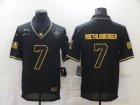 Mens Pittsburgh Steelers #7 Ben Roethlisberger Black Gold 2020 Salute