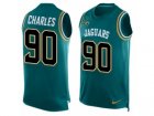 Mens Nike Jacksonville Jaguars #90 Stefan Charles Limited Teal Green Player Name & Number Tank Top NFL Jersey