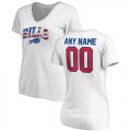 Buffalo Bills NFL Pro Line by Fanatics Branded Womens Any Name & Number Banner Wave V Neck T-Shirt White