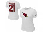 Women Nike Arizona Cardinals #21 peterson Name & Number T-Shirt White