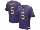 Nike Baltimore Ravens #5 Joe Flacco Purple Team Color Mens Stitched NFL New Elite Gold Jersey