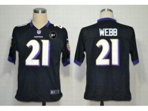 Nike Baltimore Ravens #21 webb black jerseys[game Art Patch]
