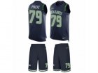 Mens Nike Seattle Seahawks #79 Ethan Pocic Limited Steel Blue Tank Top Suit NFL Jersey