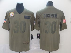 Nike Steelers #30 James Conner 2019 Olive Salute To Service Limited Jersey
