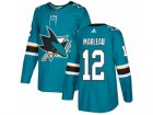 Men Adidas San Jose Sharks #12 Patrick Marleau Teal Home Authentic Stitched NHL Jersey