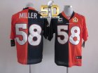 Nike Denver Broncos #58 Von Miller Orange Navy Blue Super Bowl 50 Men Stitched NFL Elite Split Jersey